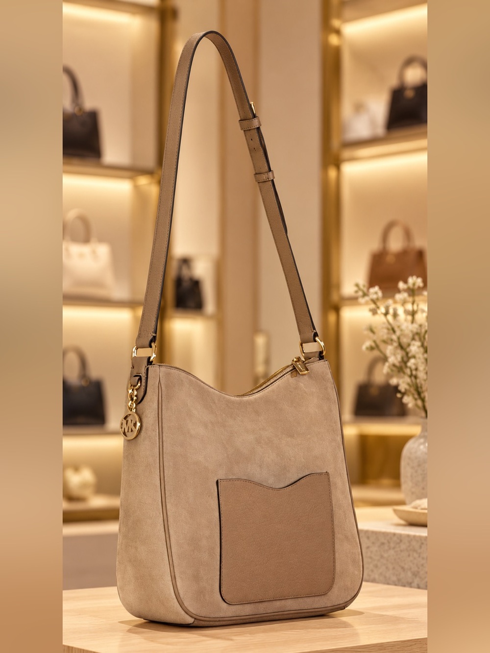 Michael Kors beautiful purse ( Brand New) Nayla bag suede messenger bag.